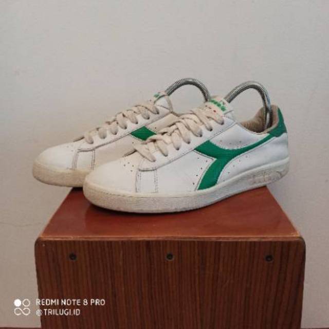 diadora game p white green