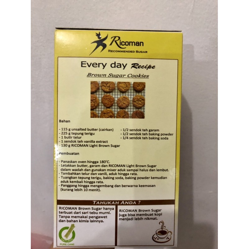 500 GR Light Brown Sugar Ricoman 500 GR / Brown Sugar / Ricoman