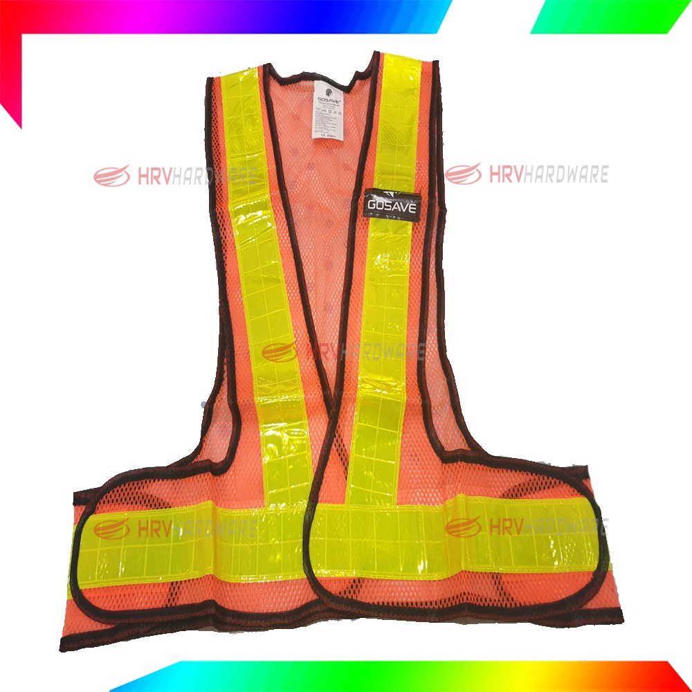 Rompi V Guard Jaring HIJAU dan Orange Safety Vest Scotlite PVC Rompi Proyek Gosave