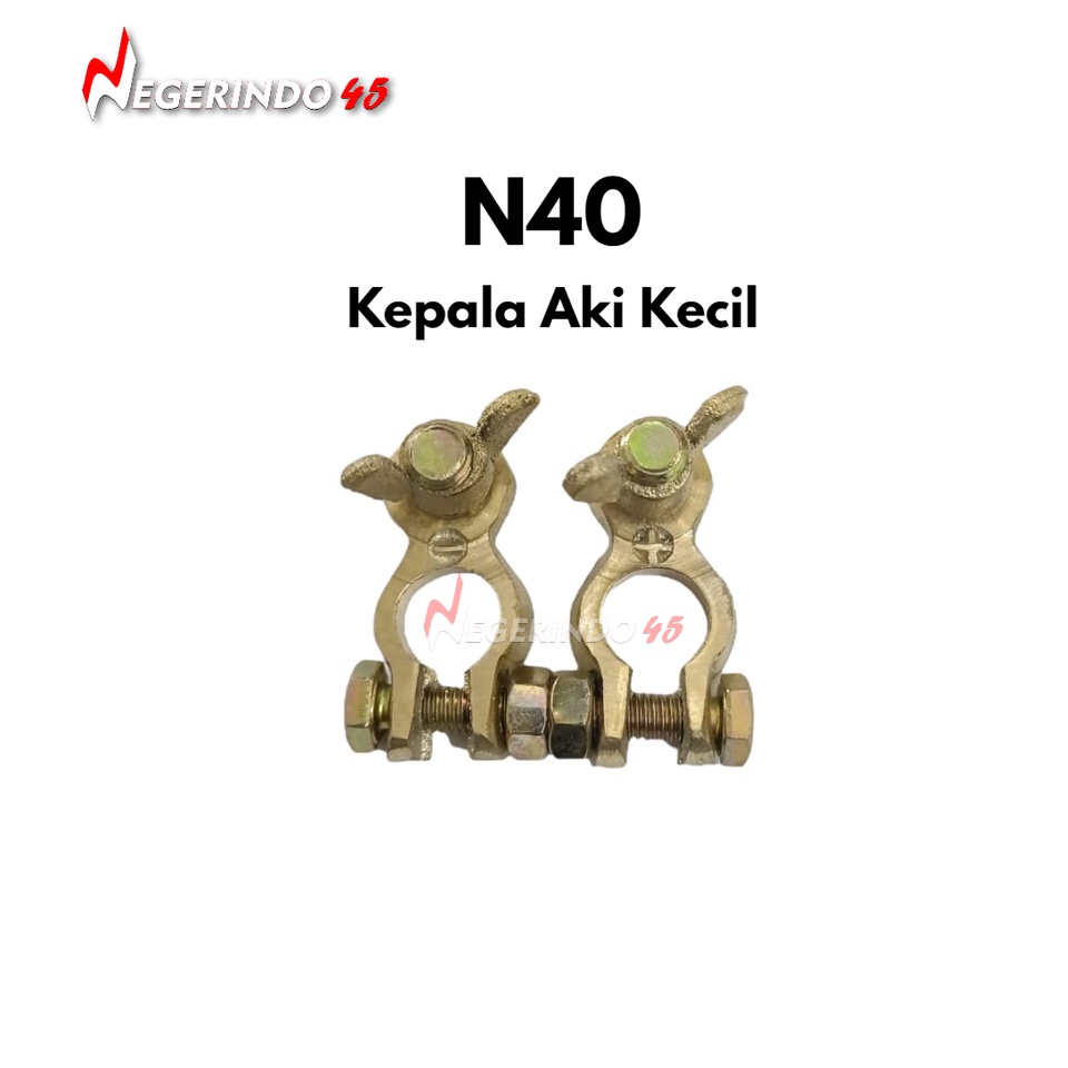 KEPALA AKI KUNINGAN N40 N50 N70 TEBAL N70 TEBAL JUMBO  KEPALA AKI SET -/+