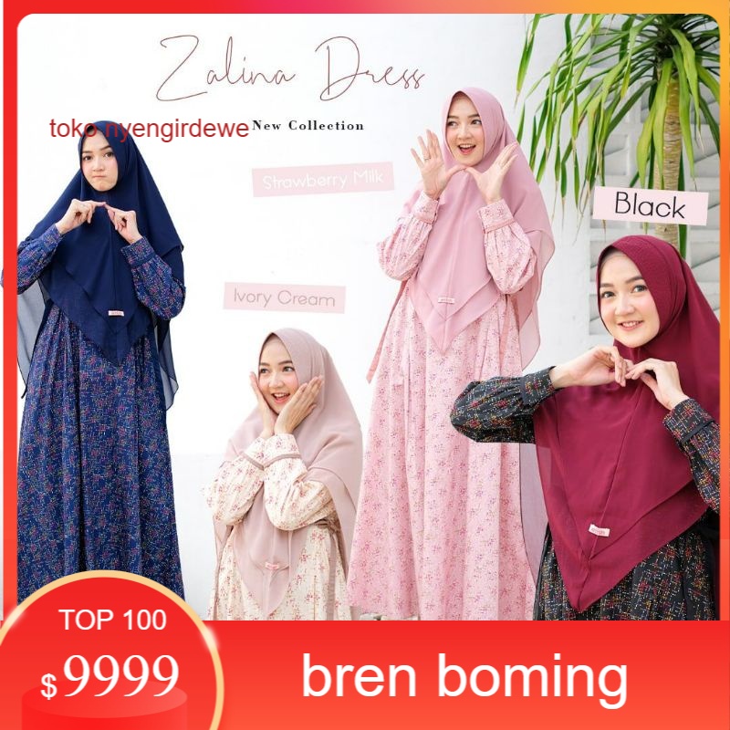 Black warteg Gamis/Dress Busui Syar'i Zalina Bahan Katun Jepang By Attin