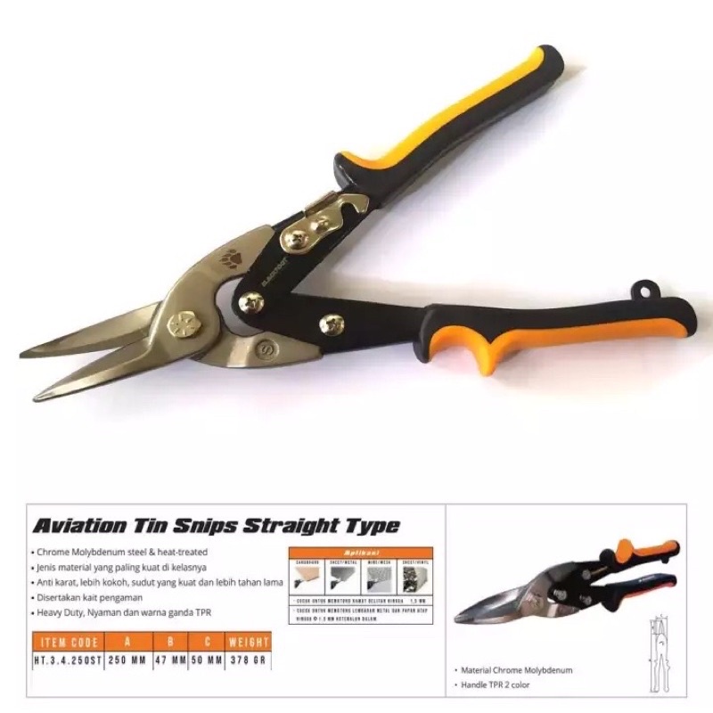 Blackfoot Gunting Hollow Baja Ringan Gunting Seng 10 Inch Aviation Snips 250 mm Termurah Berkualitas