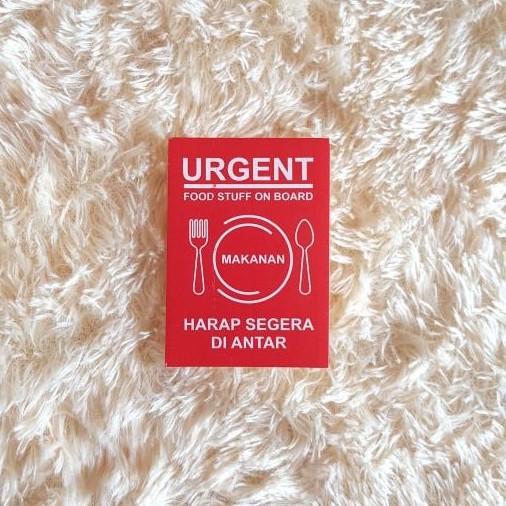 

HI017 Stiker Label Pengiriman URGENT FOOD STUFF ON BOARD 5x7cm