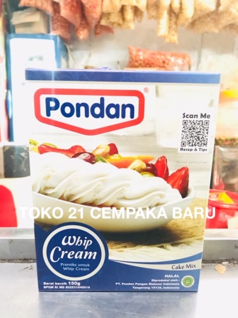 

Pondan Whip Cream Box 150 gram | Pondan Cake Mix Premiks 150g Murah