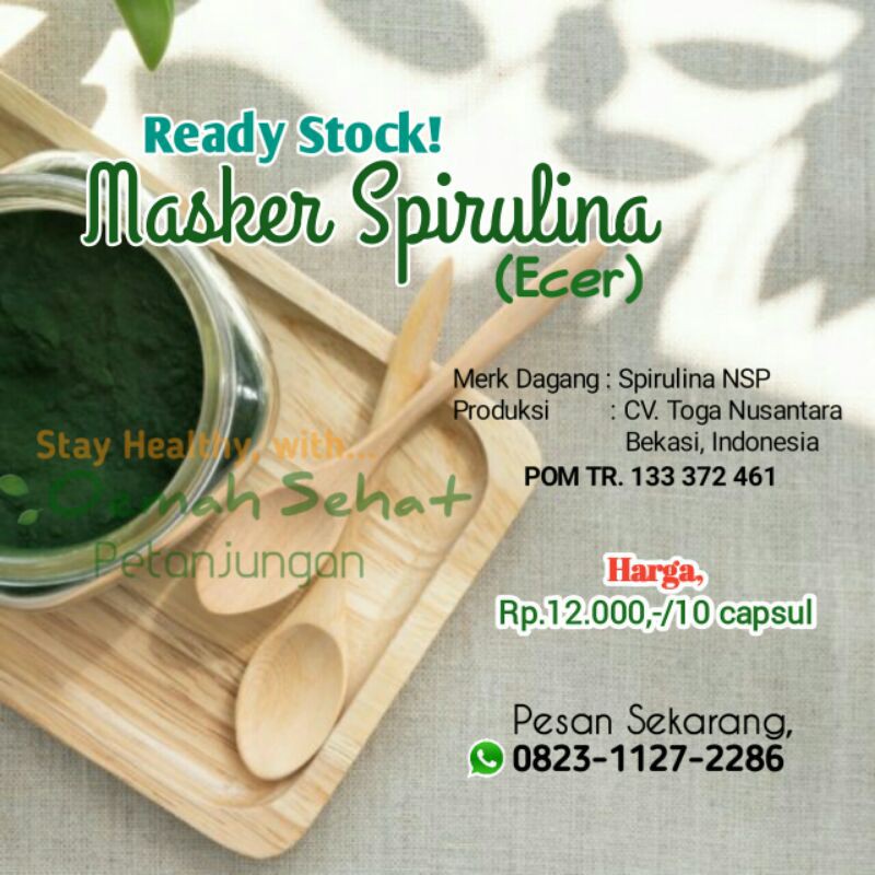 Masker Spirulina ecer (Merk dagang: Spirulina NSP)