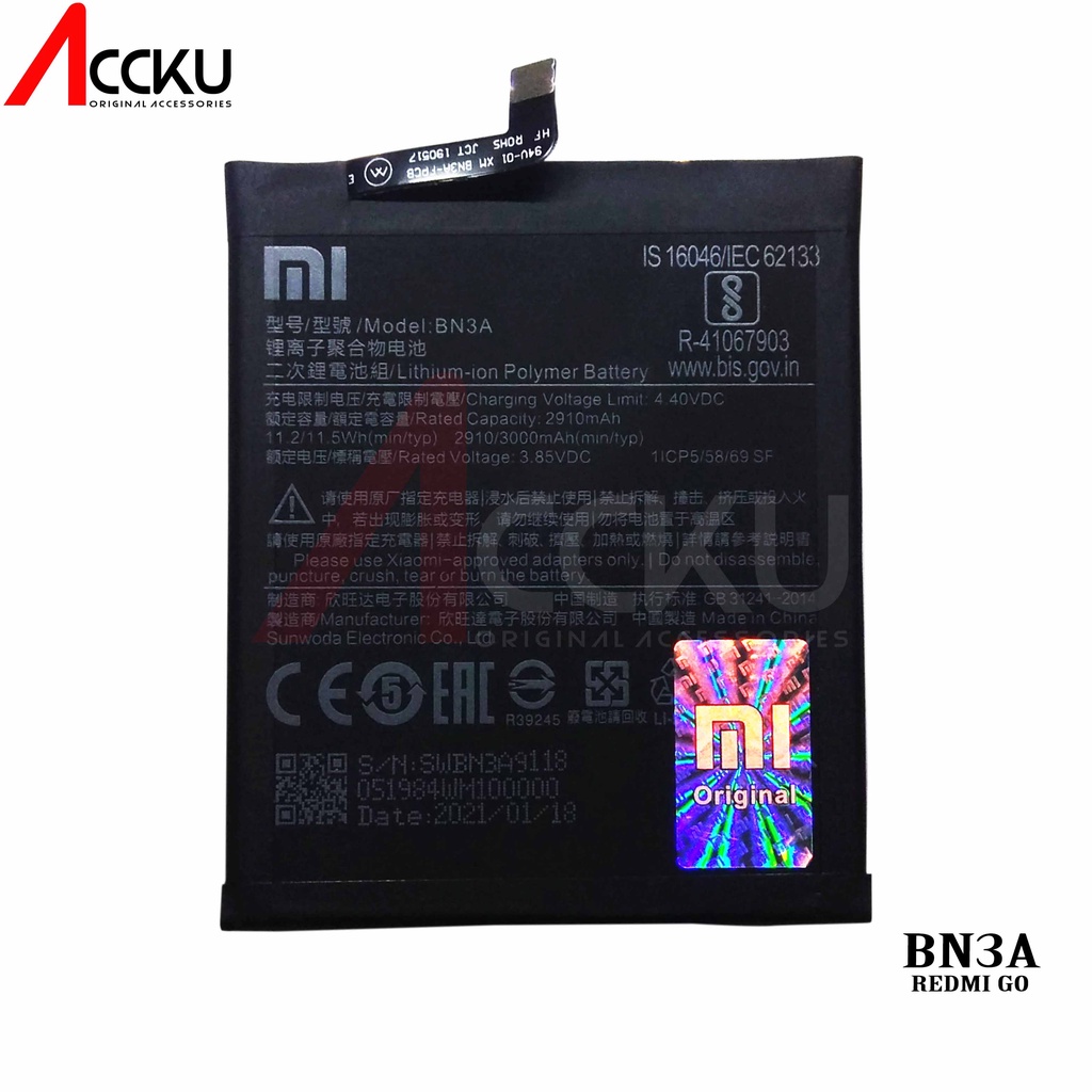 BATERAI XIAOMI REDMI GO BATERAI BATTERY XIAOMI REDMI GO BATERAI  BN3A BATTERY XIAOMI BN3A  ORIGINAL