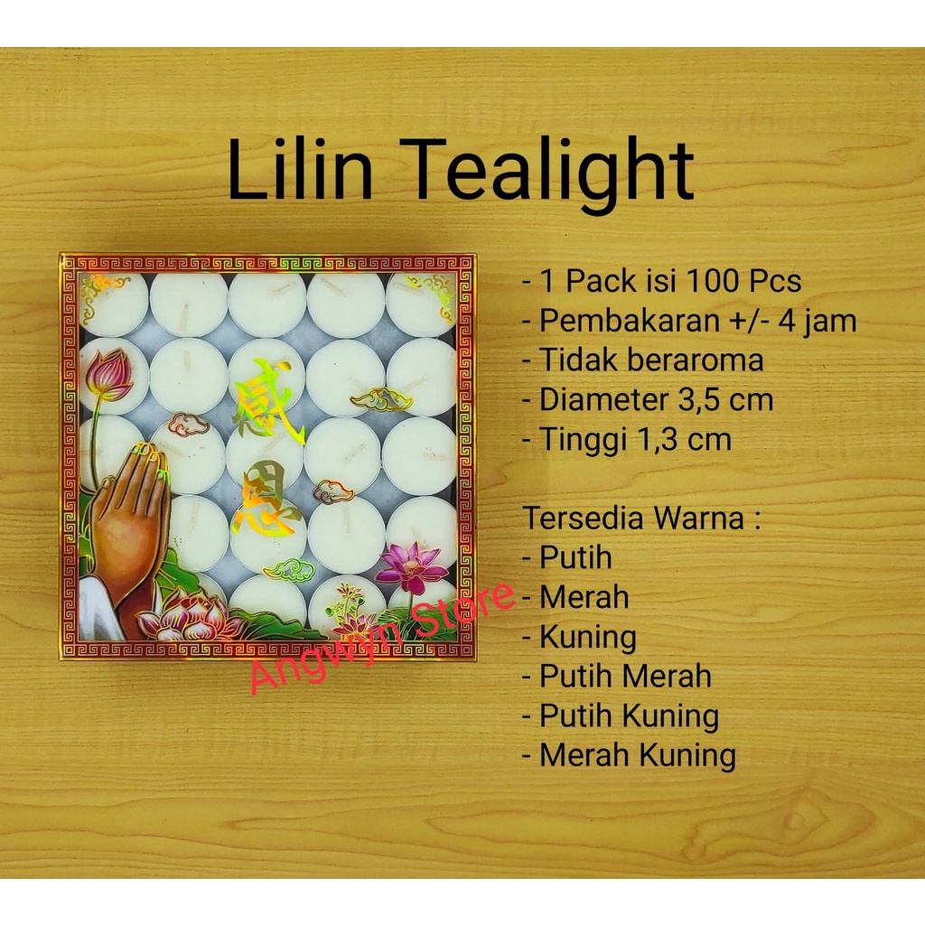 Lilin Tealight/ Lilin Aromaterapi/ Tealight Candle Aluminium GE isi100