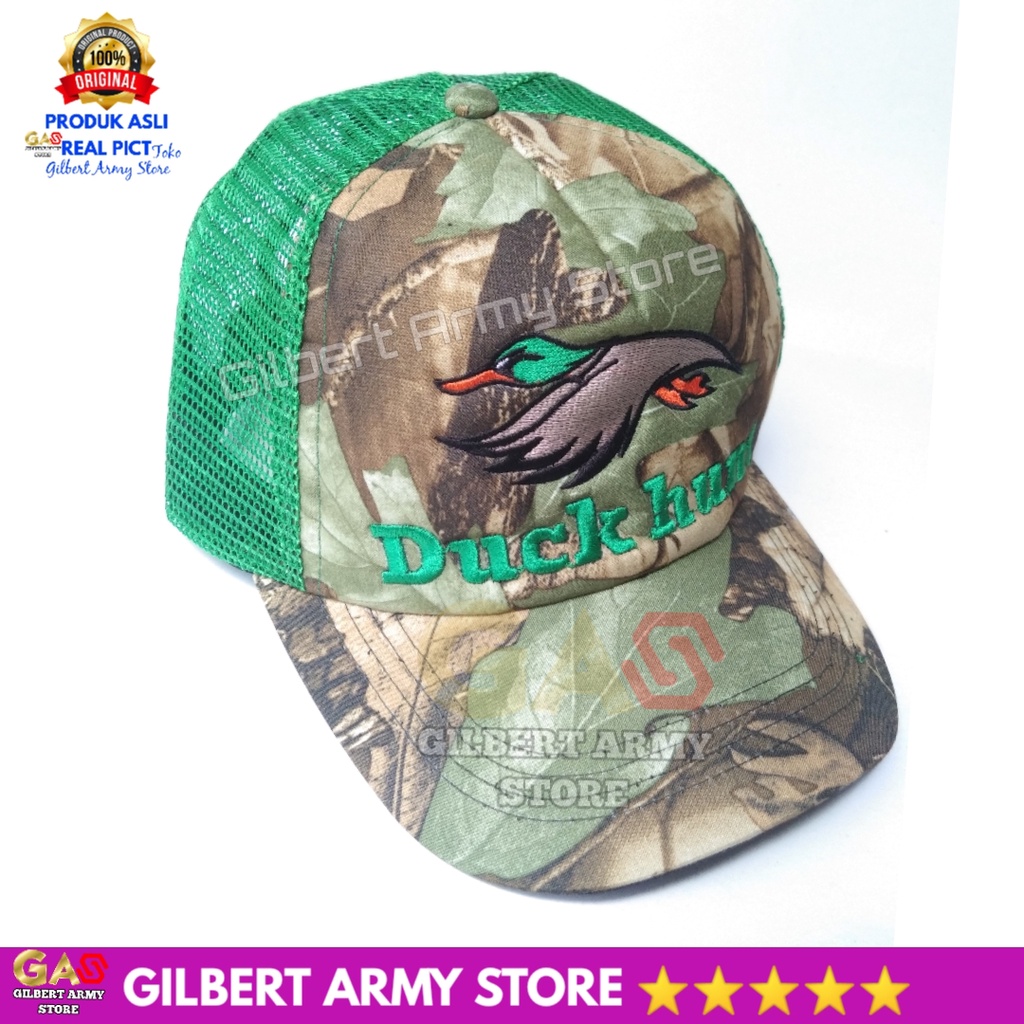 GILBERT ARMY STORE Topi Loreng Camo Perbakin Terbaru Logo Bordir Military Outdoor Camping Motif Daun Berburu Realtree Grosir Premium Murah