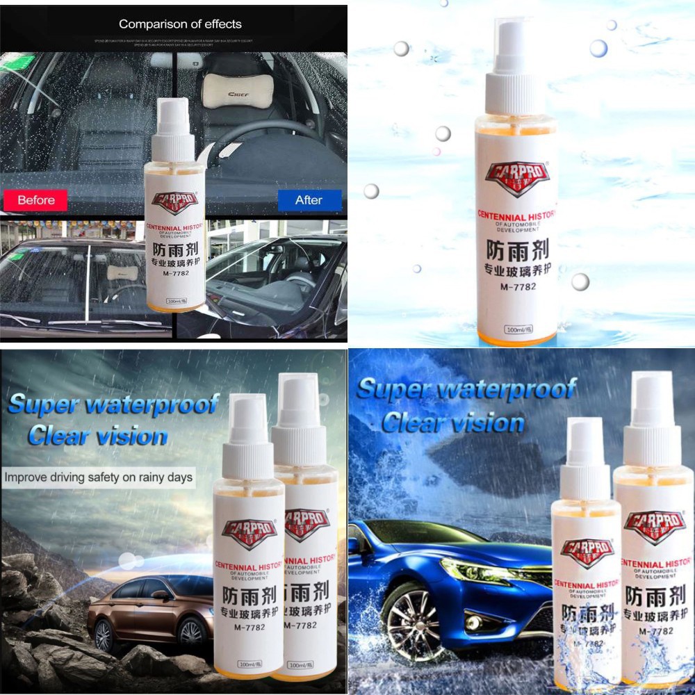 Grab Medan Cairan Anti Air Kaca Mobil Nano Spray Coating Rainproof Waterproof 100ml - TSLM1