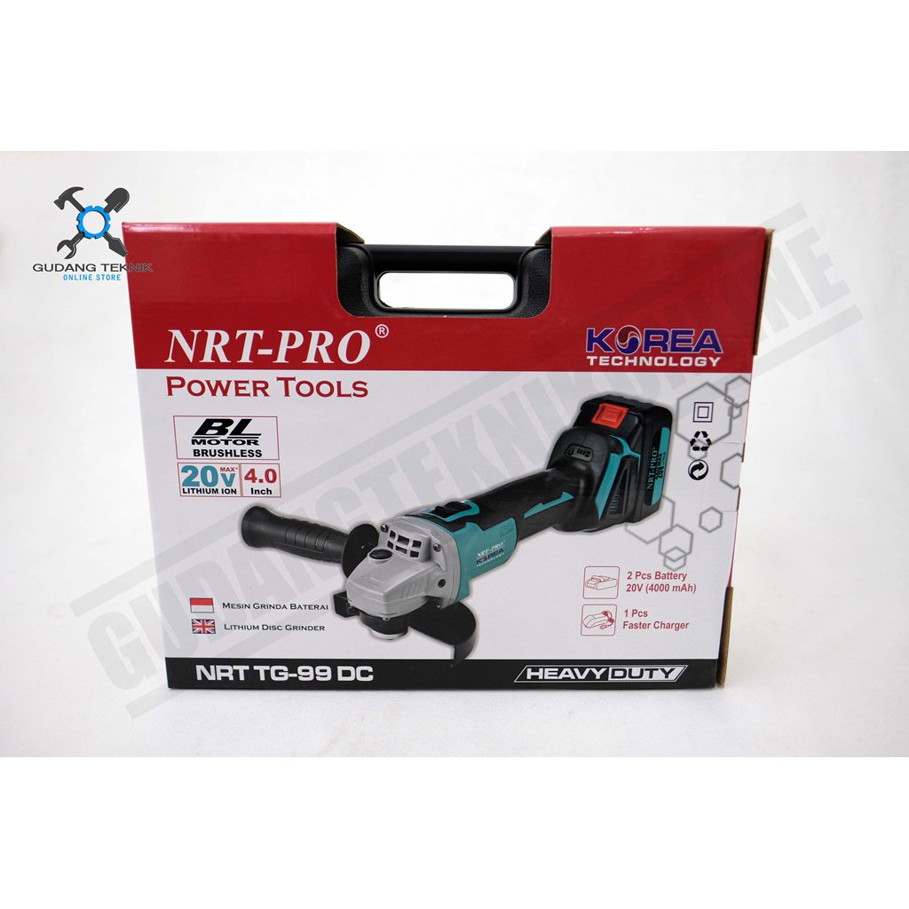 Gerinda Cordless Anggle Grinder NRT PRO TG 99 DC / Gerinda Baterai NRT PRO TG99 DC