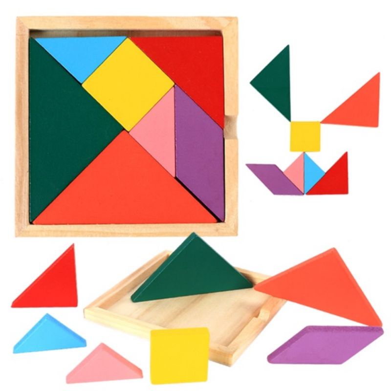 PUZZLE KAYU TANGRAM BALOK