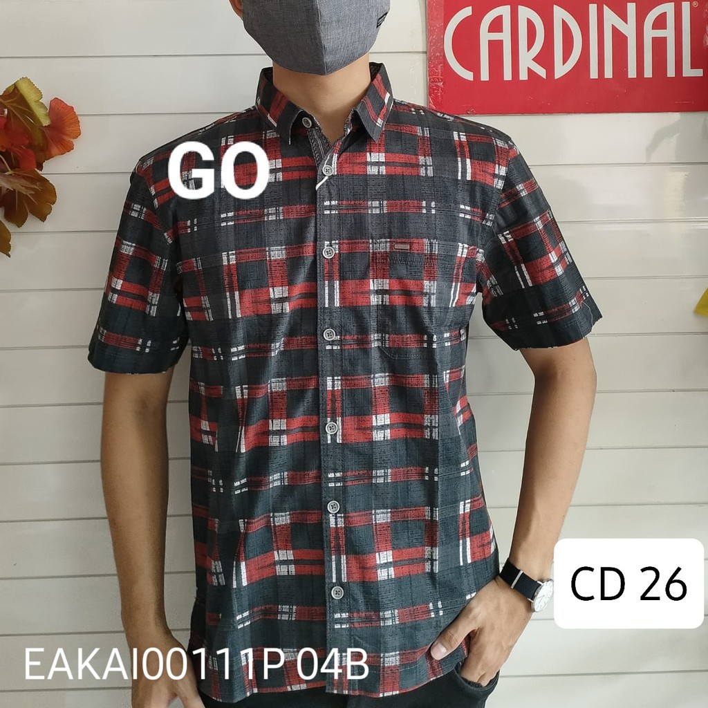 BB CARDINAL KEMEJA CASUAL JUMBO,BIG  Hem Pria Baju Cowok Pakaian Pria Lengan Pendek KEREN!!