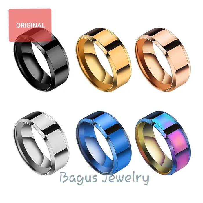 Cincin Polos stainless steel model Glossy Kilap Kualitas Bagus