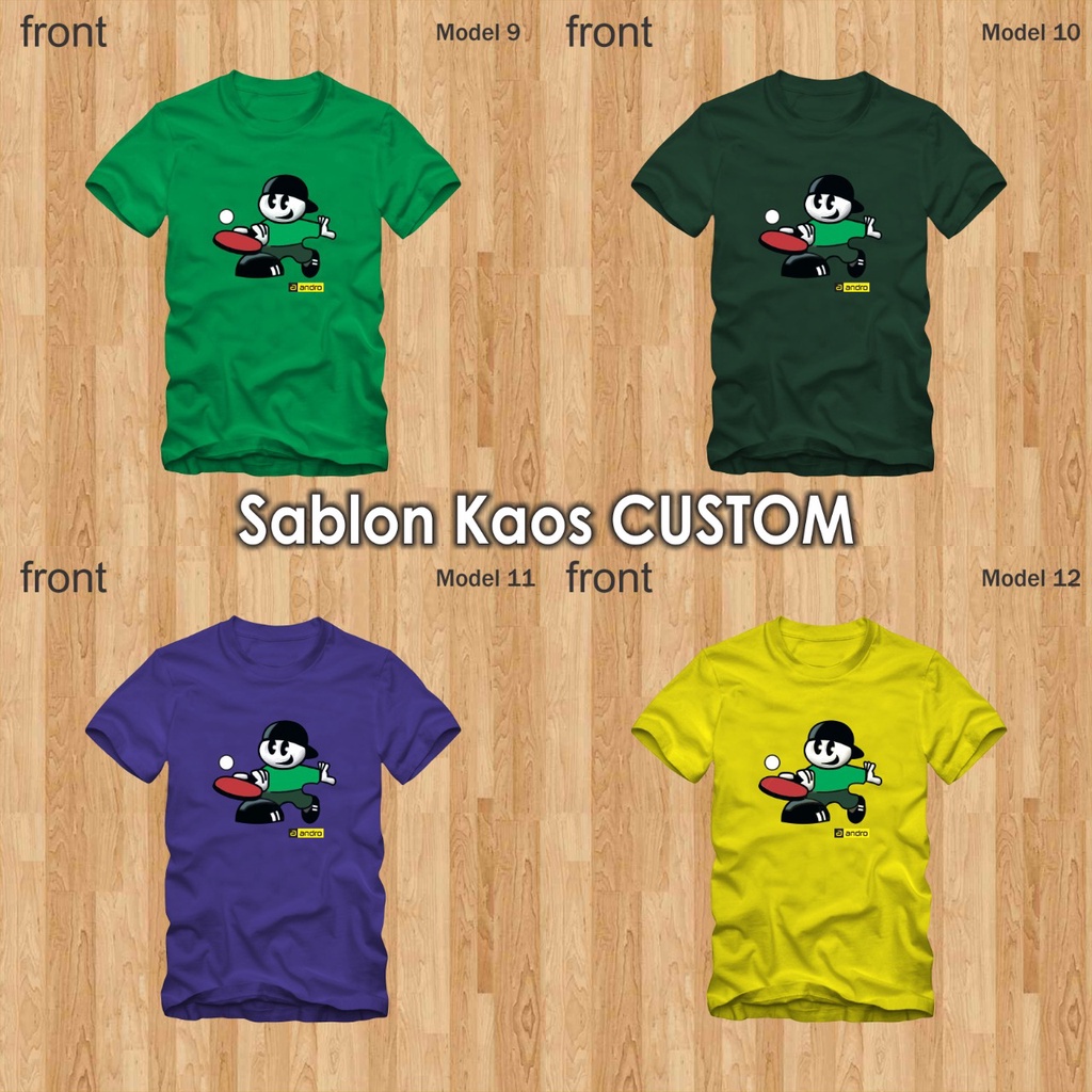 CUSTOM KAOS PINGPONG KARIKATUR