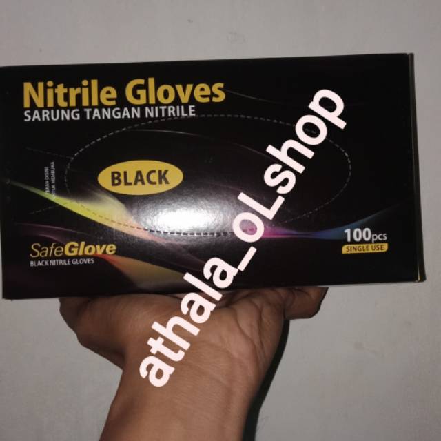 Safeglove Nitrile Gloves Black/safeglove nitrile isi 100pcs