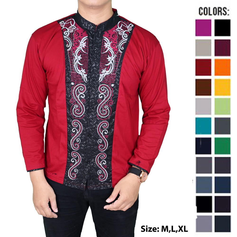 Baju Koko Lengan Panjang Modern Katun - Banyak Pilihan Warna KKL (COMB)