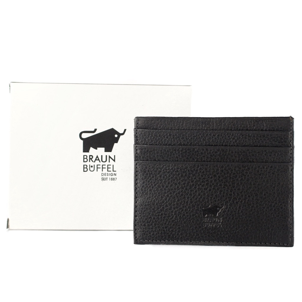 TOKOKOE - Dompet Kartu Pria Wanita Bahan Kulit Sapi Asli Model Slim - BB CC03 Black