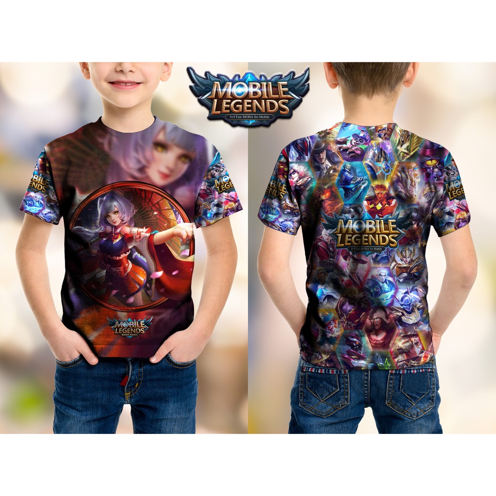 Kaos Fullprint Anak Mobile Legends Kagura Cherry Witch Premium