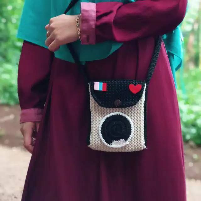 Tas Selempang Wanita /tas rajut/tas hp model kamera murah/Tas kekinian 2022