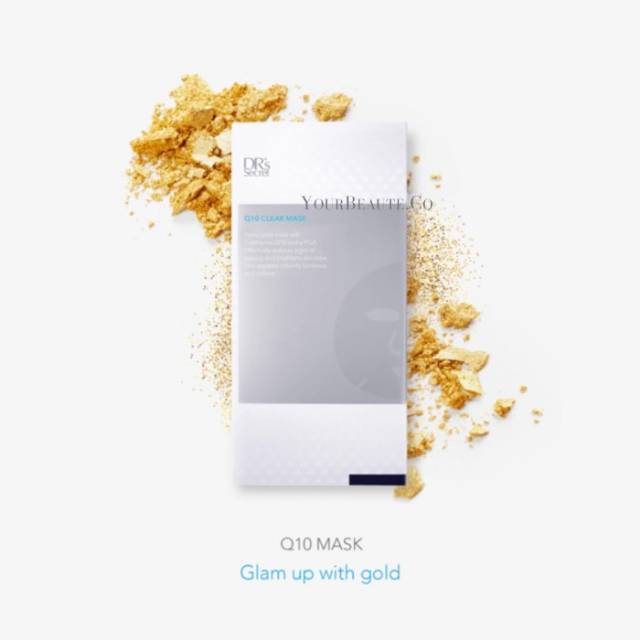 JUAL DR Secret Q10 Clear Mask (Gold Mask) Masker Wajah Organik Bebas Alkohol Bebas Paraben 4 Sheets