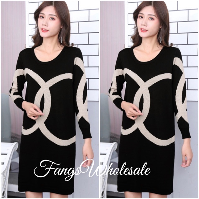 FW D187JJ Tunik Rajut Chanel Premium Import | Dress Rajut Import