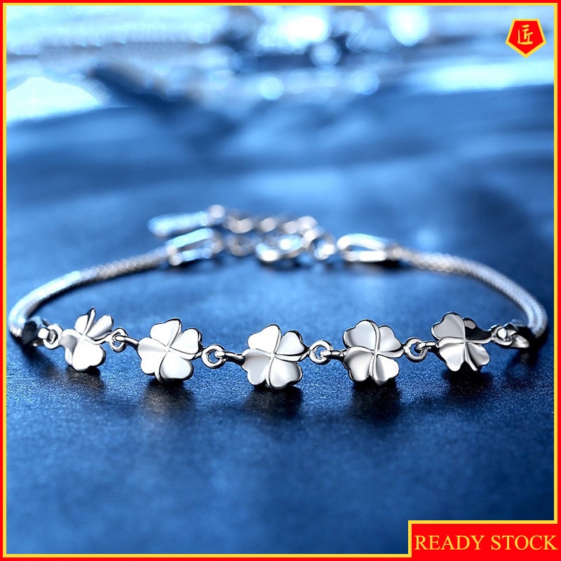 [Ready Stock]Simple Sweet Lucky Four-Leaf Clover Bracelet