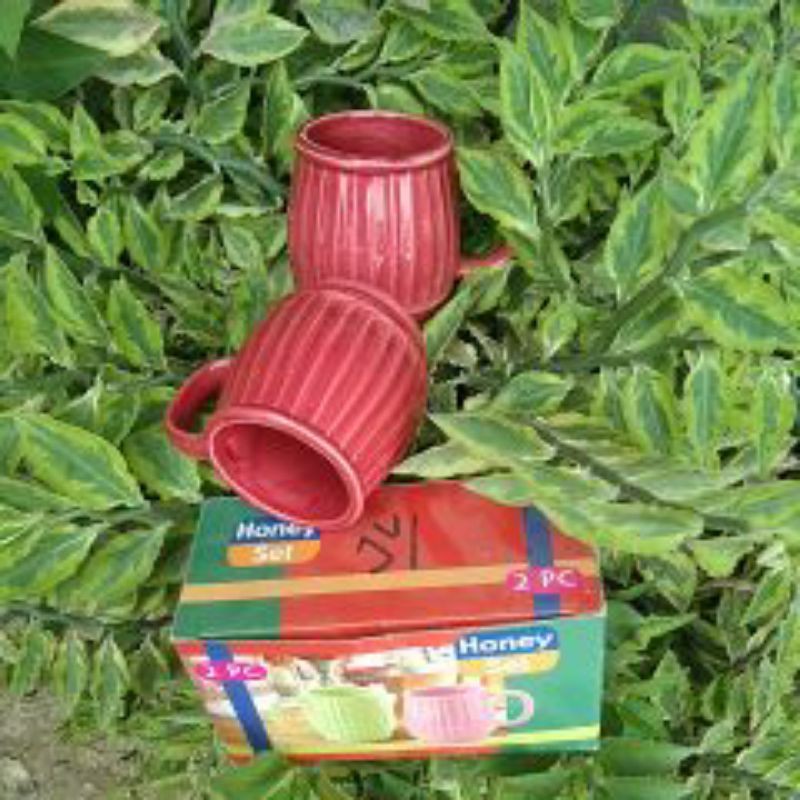 Mug honey set 2pcs / mug couple / gelas couple / gelas souvenir