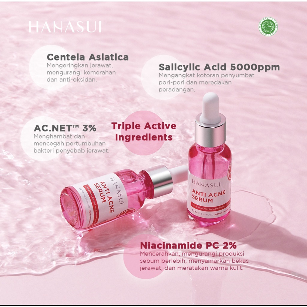 Hanasui Anti Acne Serum New Look &amp; Improved Formula 20ml BPOM