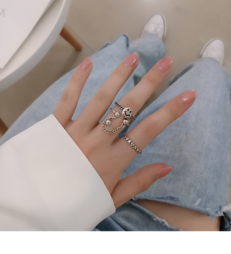 Cincin Multilayer Model Terbuka Gaya Hip Hop Punk Untuk Wanita