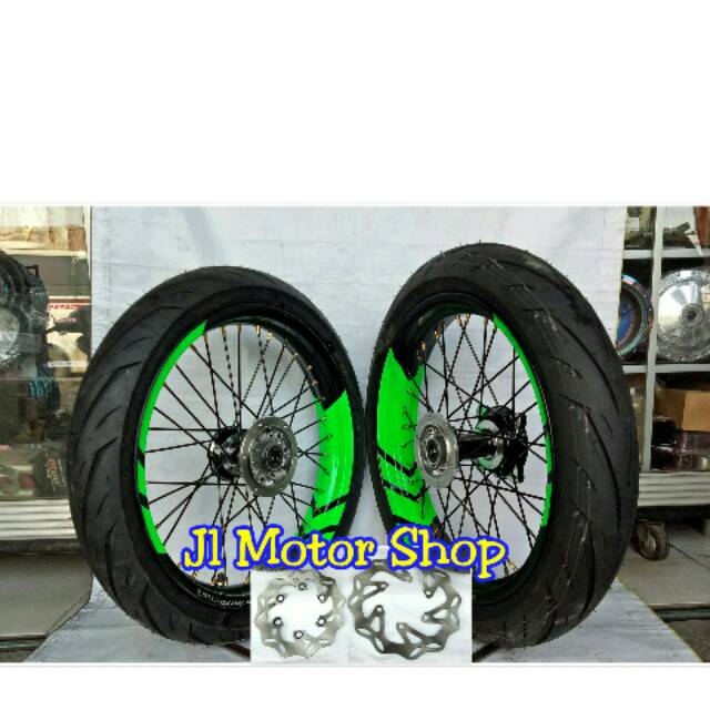 Sepaket Velg SuperMoto Klx Super moto Klx150 Klx 150 DTracker CRF150 CRF 150 L WR155 WR 155 Plus Ban