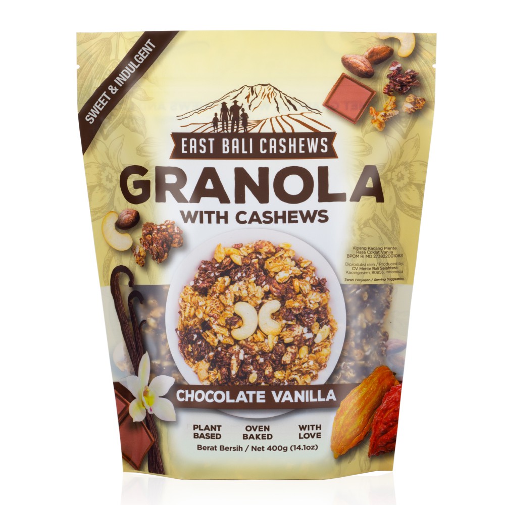 East Bali Cashews Granola Chocolate Vanilla 400gr | Shopee Indonesia