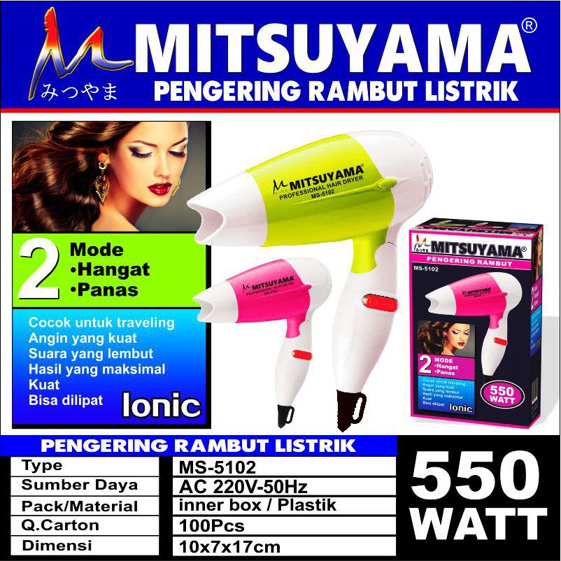 Hairdryer Rambut Pengering Rambut Merk Mitsuyama MS-5102 / Hairdryer Pengering Rambut Listrik