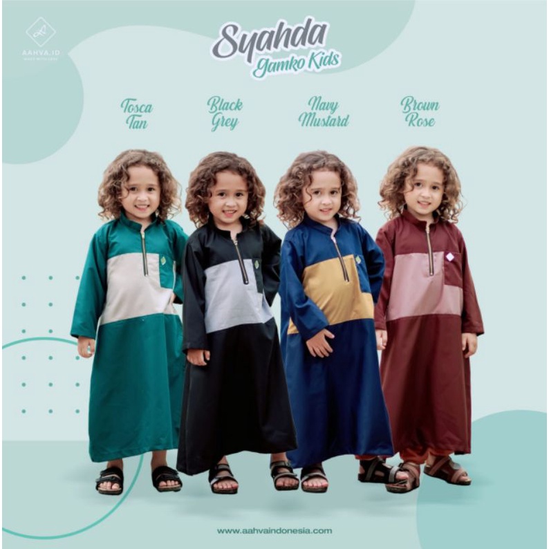 Gamis Jubah  Couple Anak 0-12 tahun Family Set Syahda by Aahva