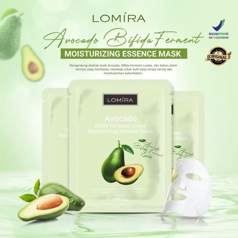 Lomira Moisturizing Essence Mask Sheet Mask Masker Wajah Lomira