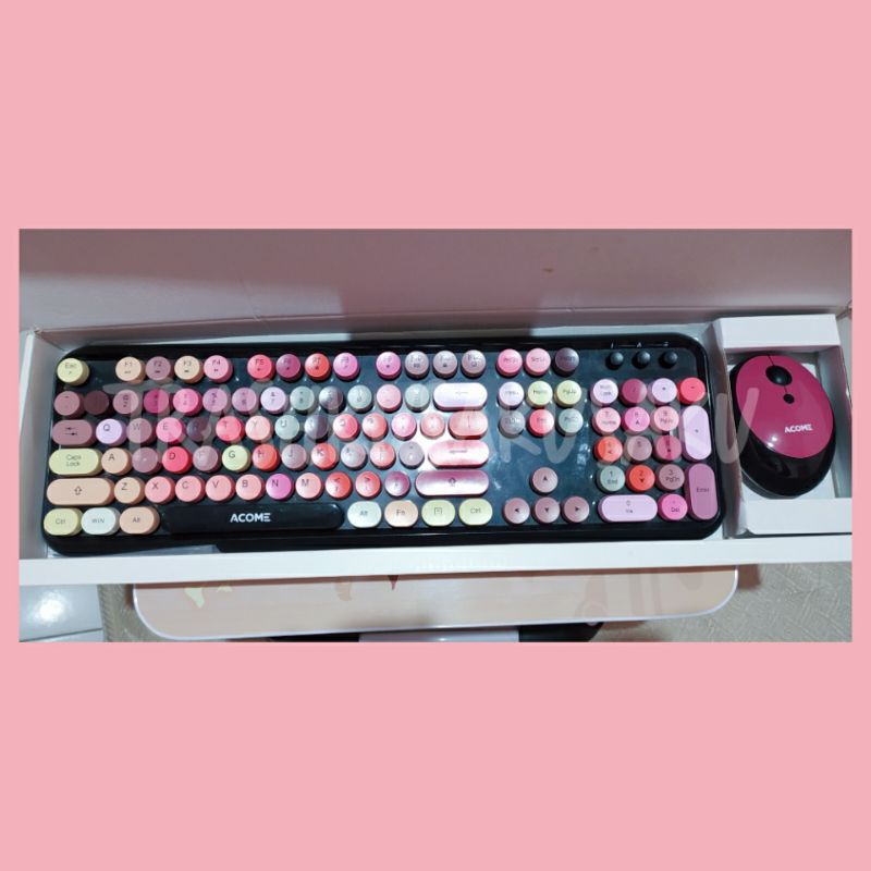 [2nd hand] Acome Keyboard Mouse Combo Wireless Fashion Colours Tone AKM1000