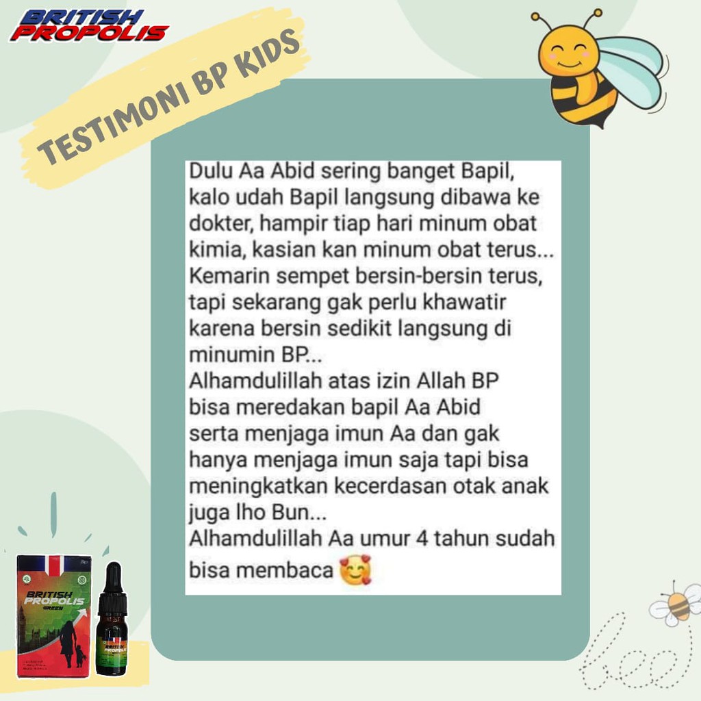 BRITISH PROPOLIS KIDS/KHUSUS ANAK ANAK/PAKET 3 BOTOL/PAKET 3BOTOL RESELLER/BISA BAYAR DITEMPAT {COD}