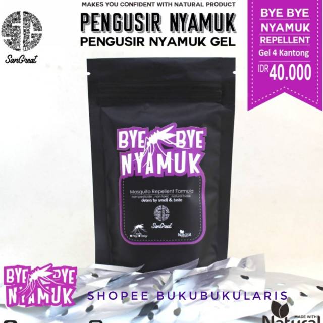 Pengusir Nyamuk Bye Bye Nyamuk Gel 80 gr Spray 100 ml - SanGreat (gel natural non pestisida)