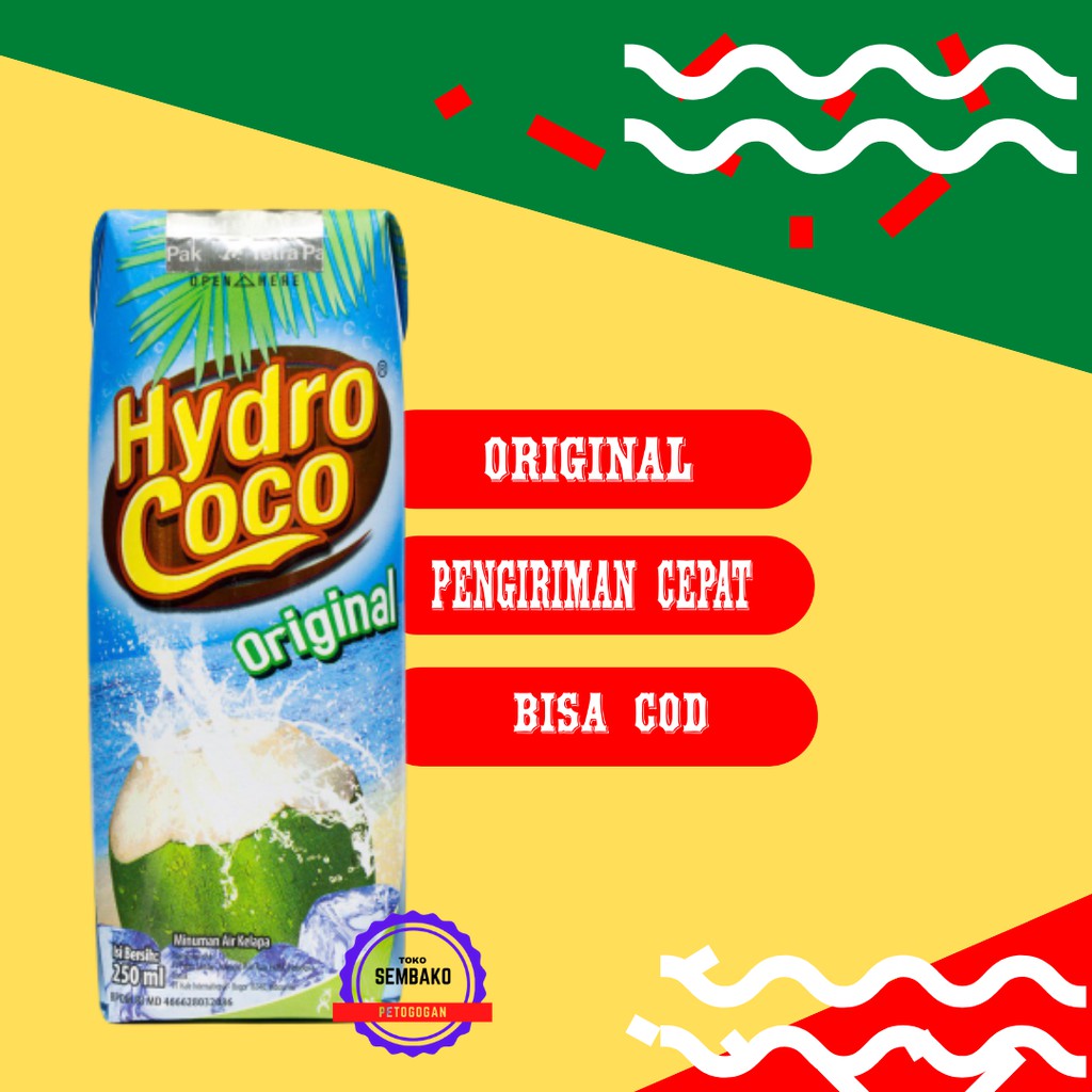 

( GOJEK ) Hydro Coco Original Air Kelapa Dalam Kemasan Isi 250 ml Toko Sembako Petogogan