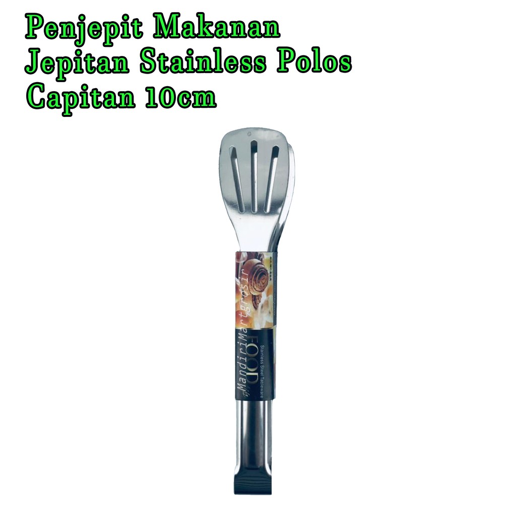 Jepitan Stainless Polos *Penjepit Makanan * 10cm