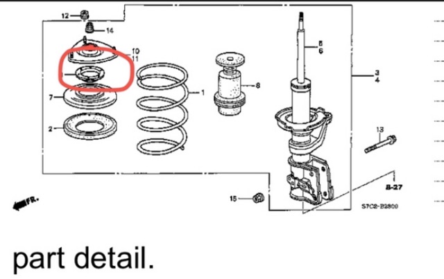 Bearing Support Shock Shockbreaker Depan Honda Civic ES, Stream, Crv Gen 2 2002-2006