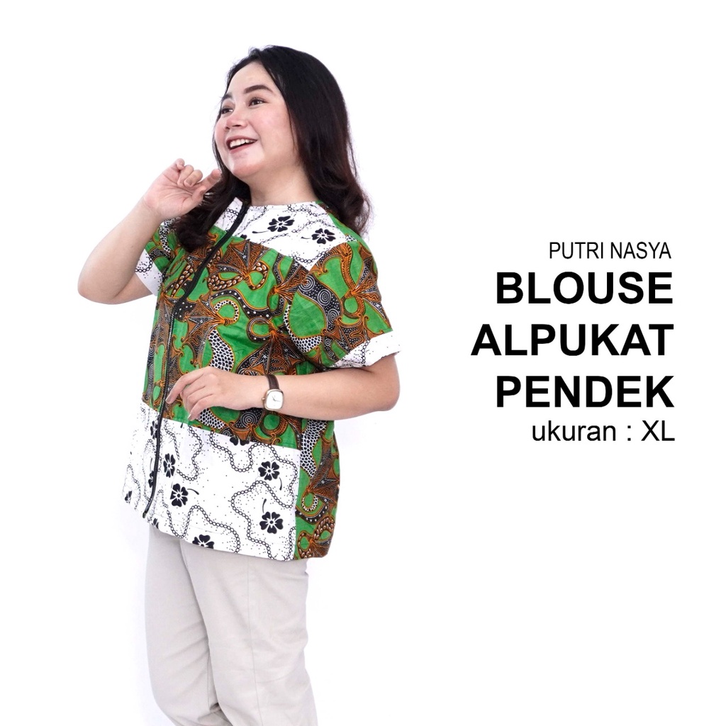 Blouse Big Size Wanita Atasan Batik Jumbo LD 140 Kantor Atasan Formal Model Blus Jumbo Kerja Batik