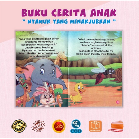 Buku Anak-Cerita Anak-Dongeng Binatang-Lengkap &amp; Murah-Bilingual Full Colour Beruang Yang Adil Sbjy