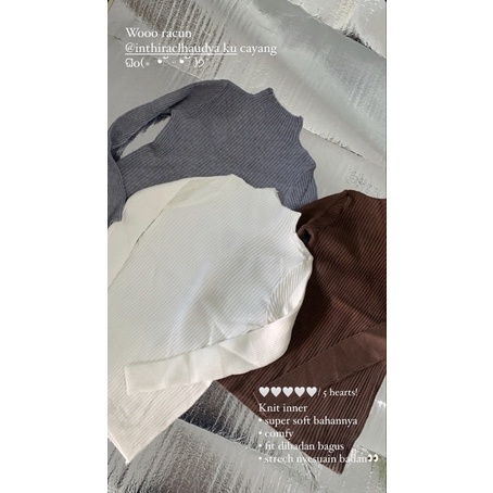 ASOKA Inner Rajut Aisha Hijab Baju Dalaman Turtleneck Knit Manset