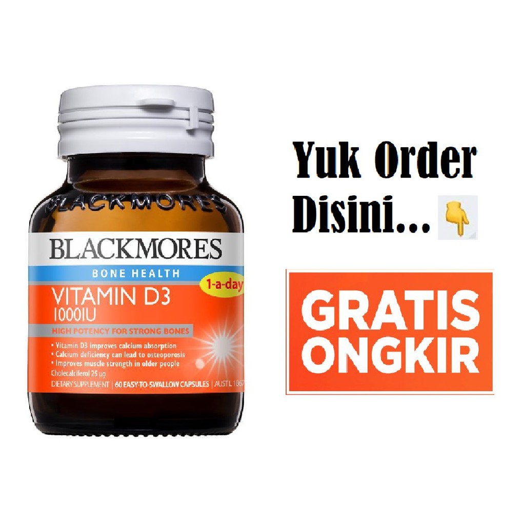 Blackmores Vitamin  D3 1000 IU 60 Caps Vitamin Tulang Sendi  