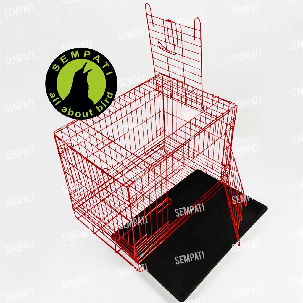 KANDANG KUCING BESI IMPORT LIPAT PET CARGO KANDANG HEWAN KANDANG KELINCI ANJING SANGKAR KUCING KDCAT-MERAH