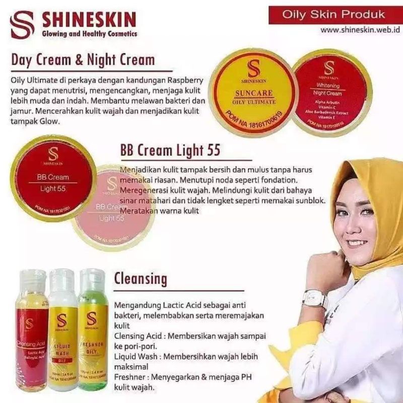 PAKET SHINESKIN SKINCARE PAKET OILY JERAWAT,KUSAM,FLEK HITAM