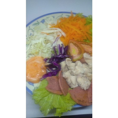 

salad sayur dada ayam dan beef _segar