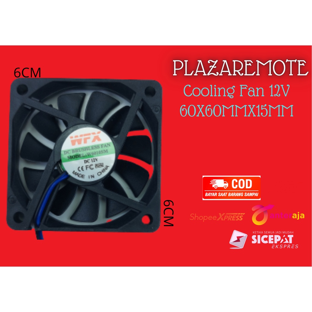 MINI COOLING FAN DC 6015 60MM 6CM 12V CPU include connector 2 PIN