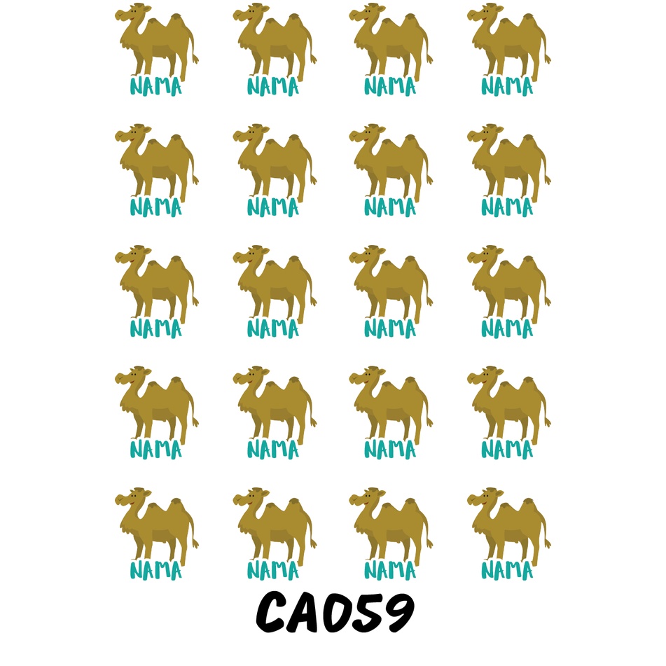 

Sticker Nama Cutting Label Waterproof Tahan Air Camel (CA059)