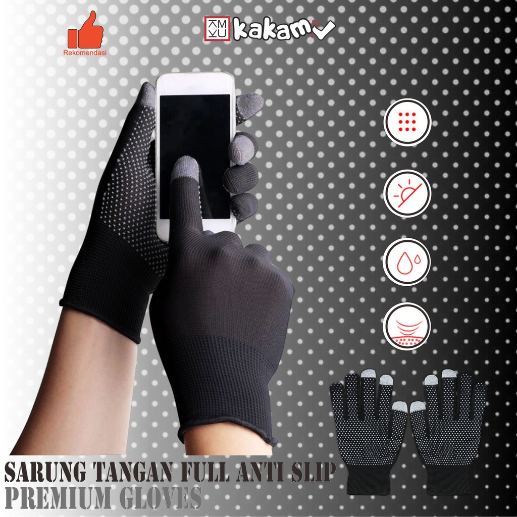 Sarung Tangan Full Finger Tipis Anti Slip Layar Sentuh